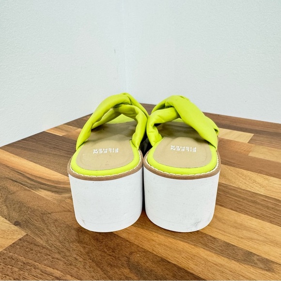 Eileen Fisher Bene Leather Puffy Knot Wedge Slides Sz 6.5 - Picture 4 of 6